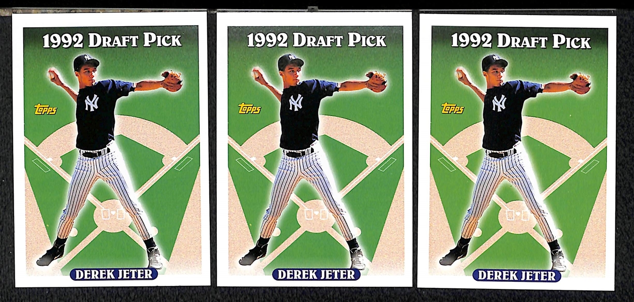 Lot of 17 Derek Jeter Cards (3) 1993 Topps Jeter RC and (14) 1992 Jeter Classic Cards